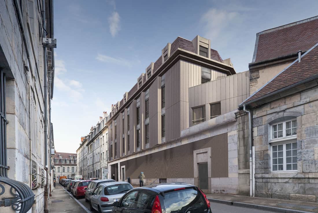 création d'un nouvel immeuble de 12 logements sociaux, rue Lecourbe à Besançon, par le bailleur social Habitat 25
