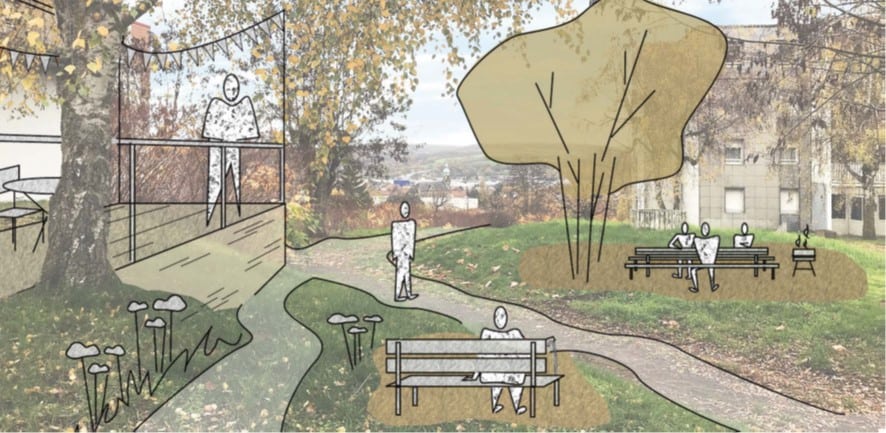 vue du projet d'amélioration des espaces extérieurs dans le quartier du Beerenberg, par Vivest
