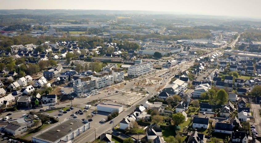 vue aérienne de la ZAC du Poulfanc (Séné), près de Vannes