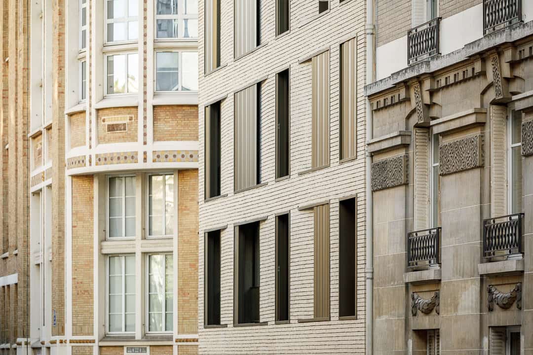 façade du nouvel immeuble de logements sociaux rue Jasmin, Paris 16ème