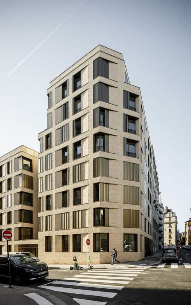 Nouvel immeuble de logements sociaux à Paris 16, rue Jasmin - MU Architecture