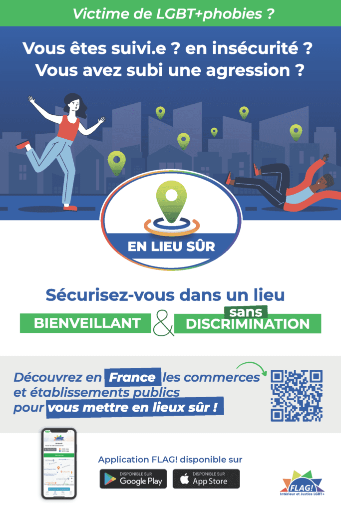 flyer du Dispositif "en lieu sûr" de l'association Flag !