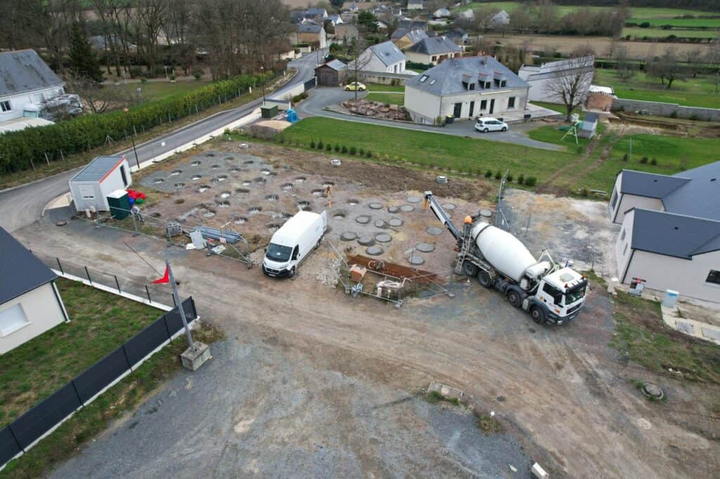 construction de nouveaux logements sociaux construits hors site, à Distré (49), par le bailleur social Maine-et-Loire Habitat