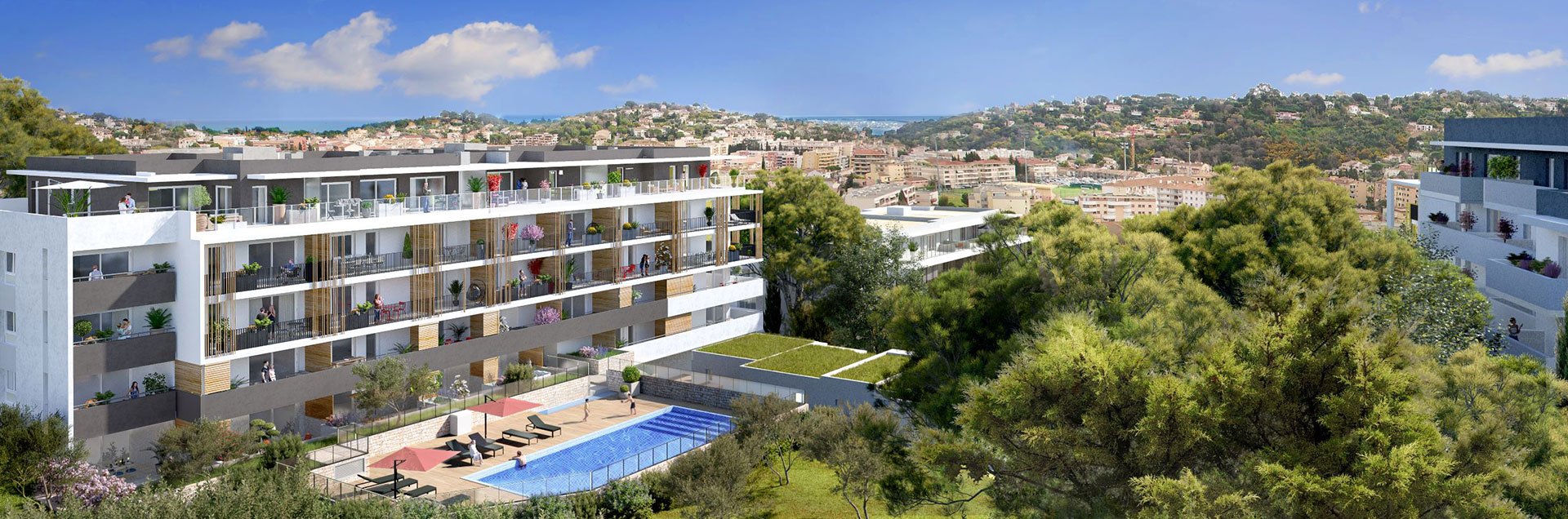 vue sur le programme neuf en TVA réduite Pur Azur, à Vallauris (06)