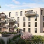 vue sur l'arrière de la Résidence Garance par Tisserin, à Hem (59)